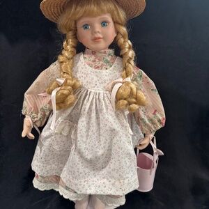 Vintage 1990s Avon Special Memories Gardening Porcelain Doll